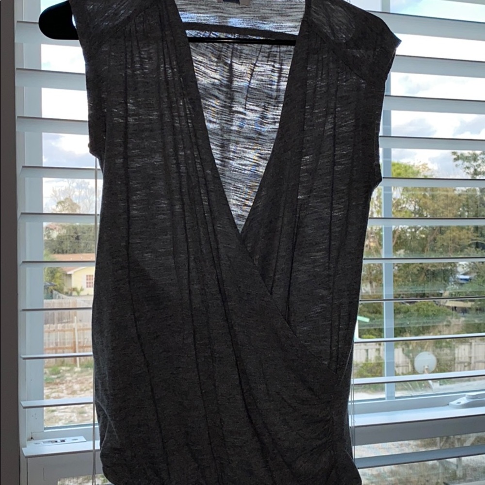 gray crossover tank top